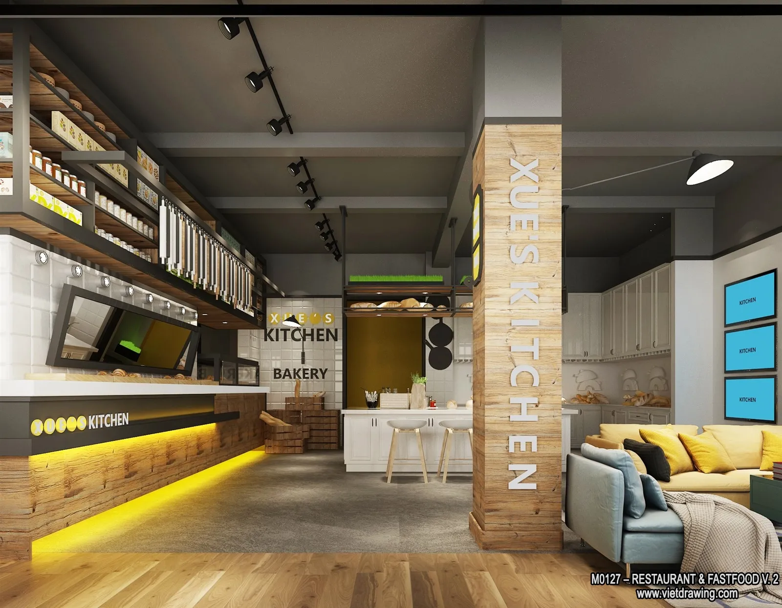 Restaurant – Fastfood – 3D Interior Scenes – 077