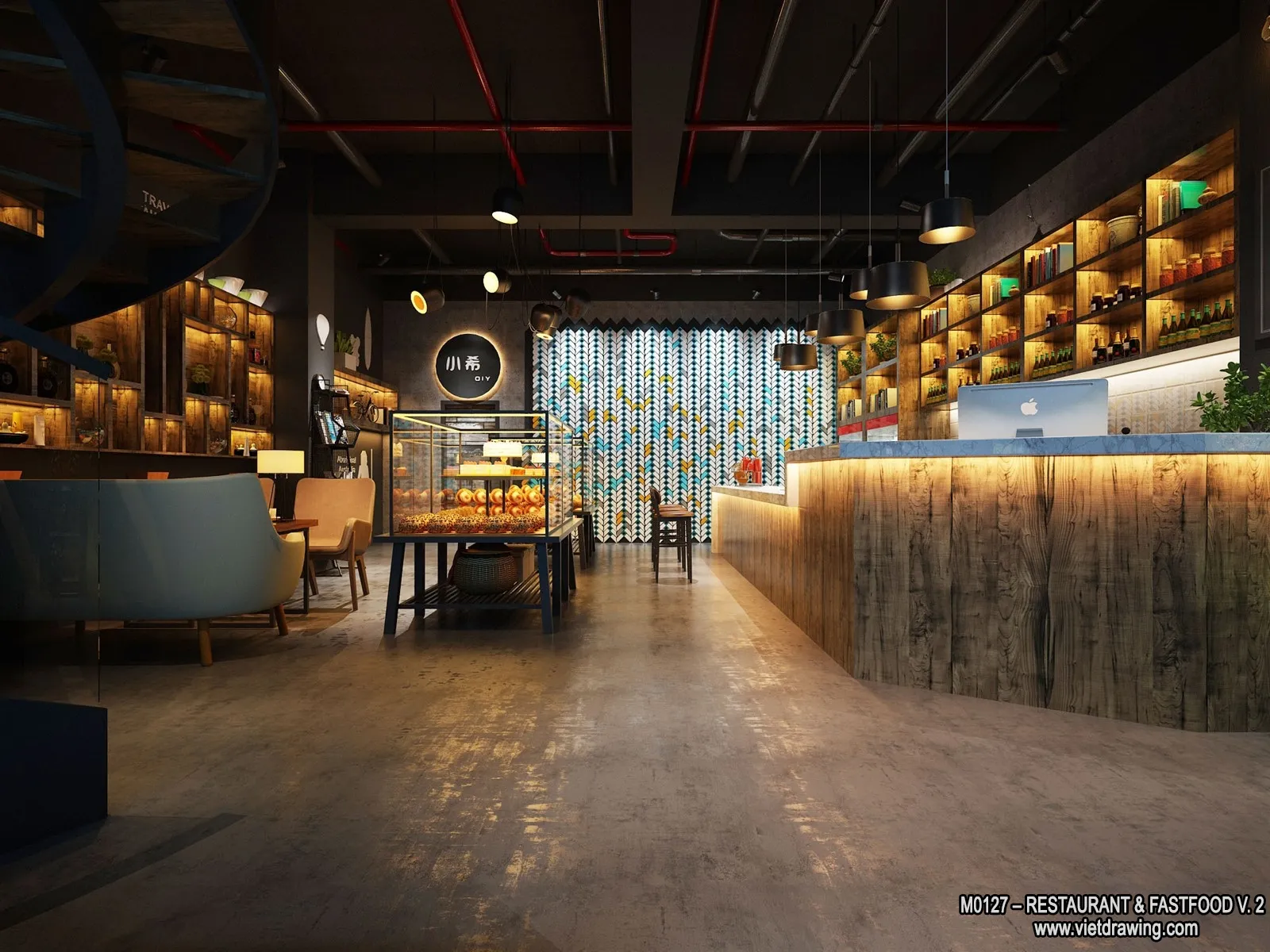 Restaurant – Fastfood – 3D Interior Scenes – 078