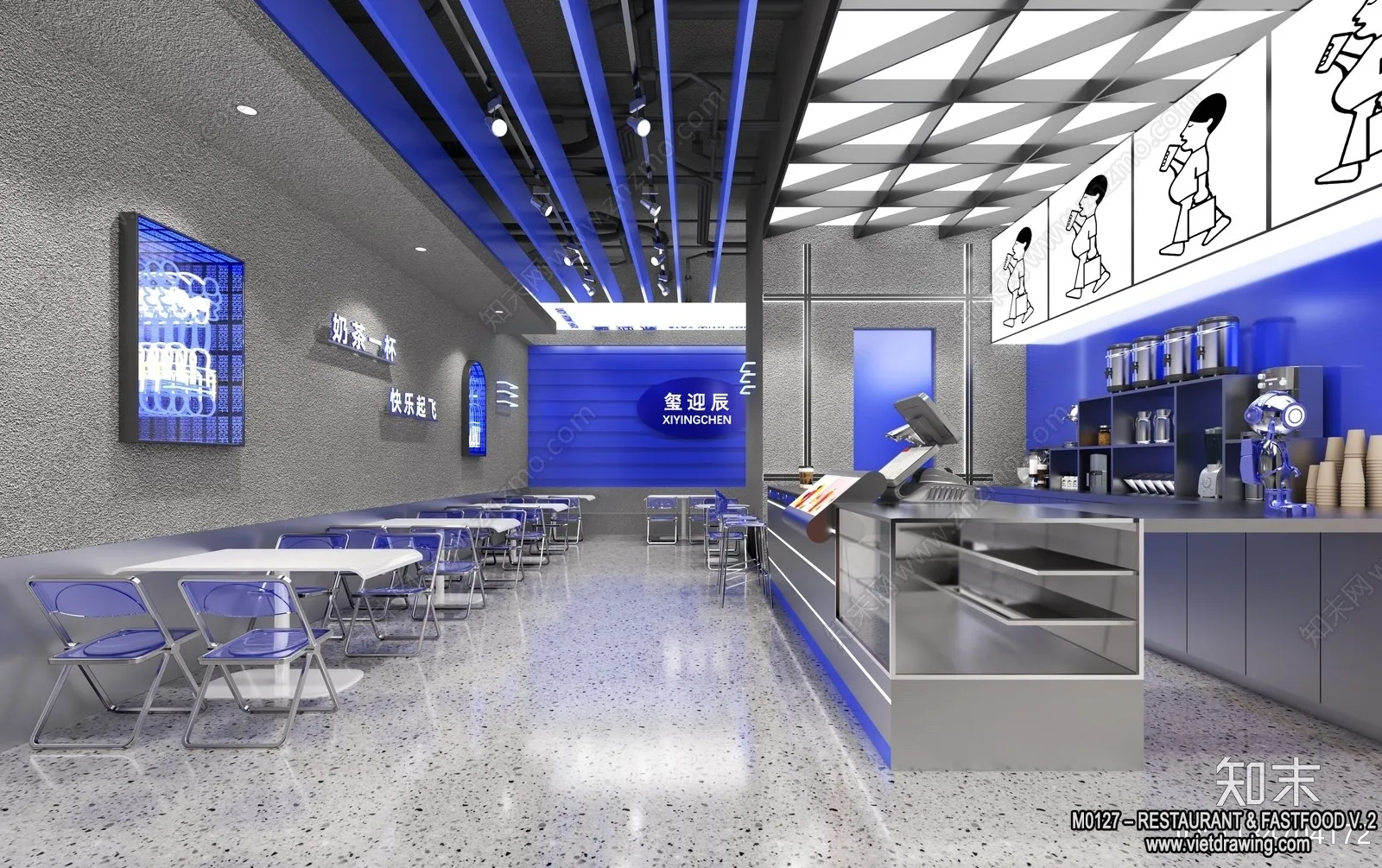 Restaurant – Fastfood – 3D Interior Scenes – 085