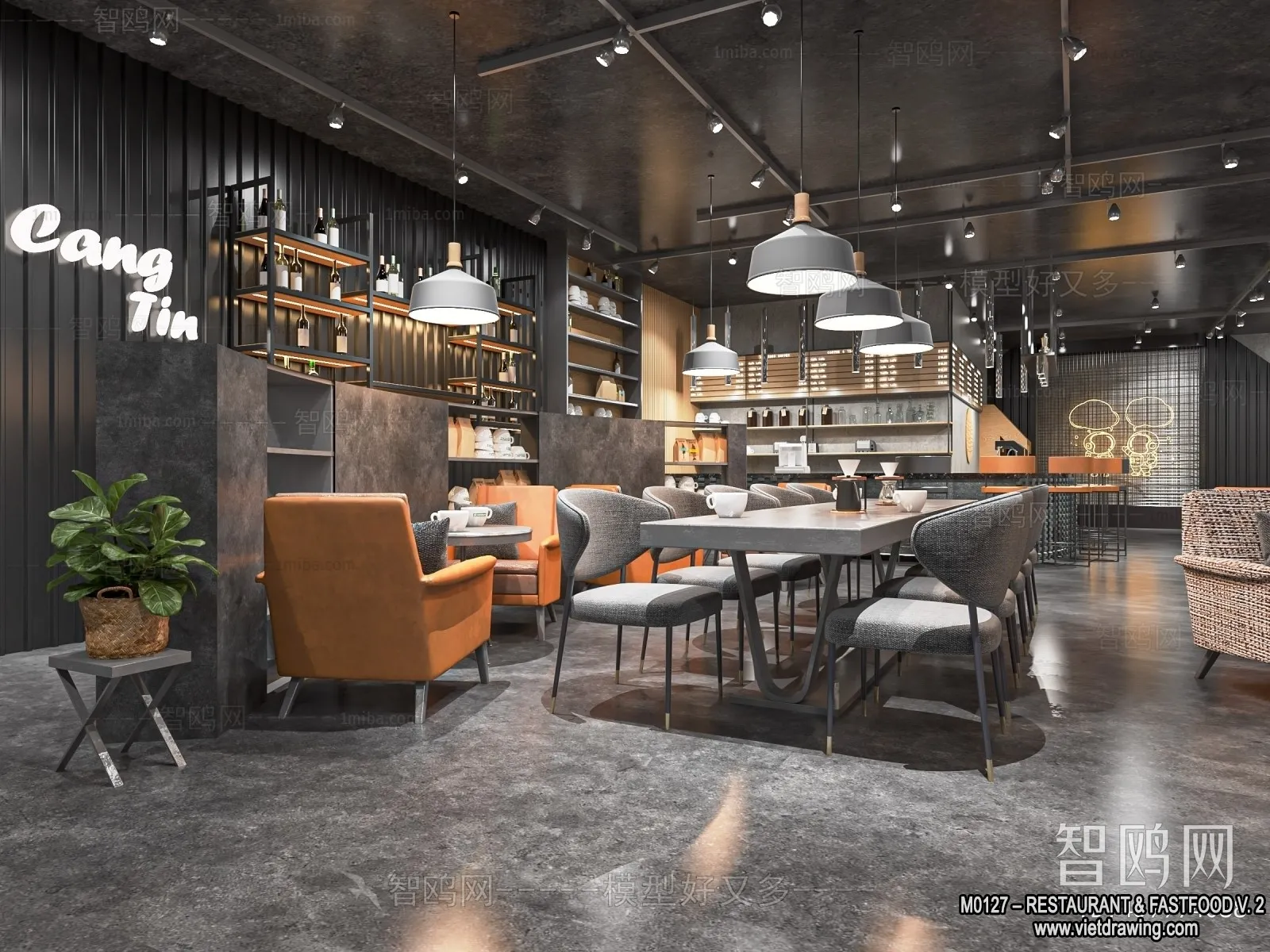 Restaurant – Fastfood – 3D Interior Scenes – 087