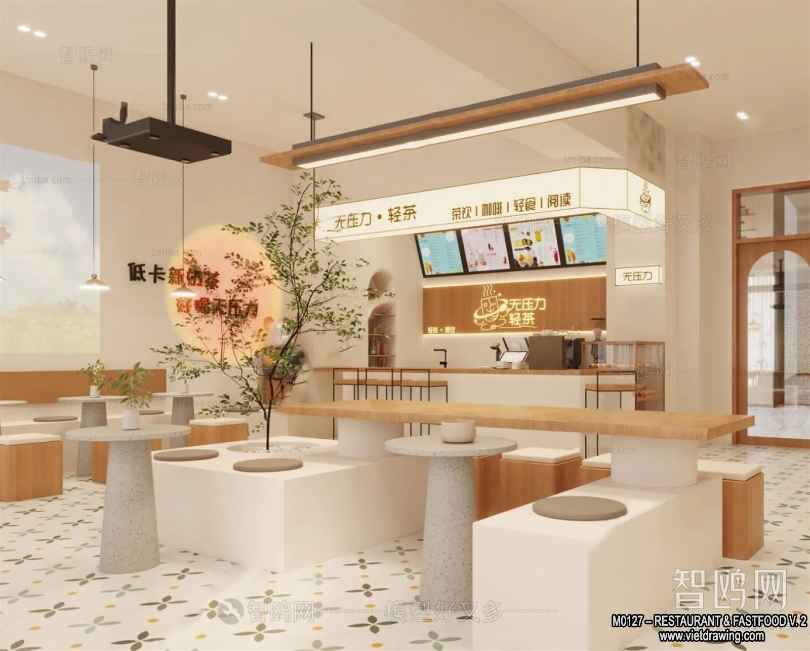 Restaurant – Fastfood – 3D Interior Scenes – 089