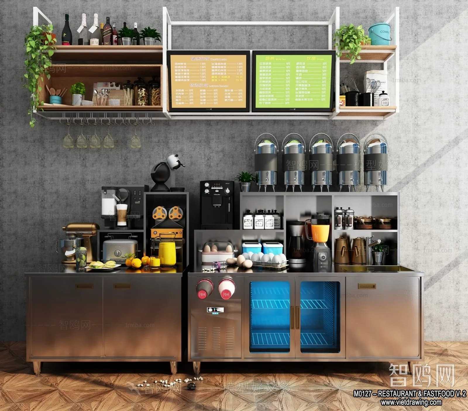 Restaurant – Fastfood – 3D Interior Scenes – 094