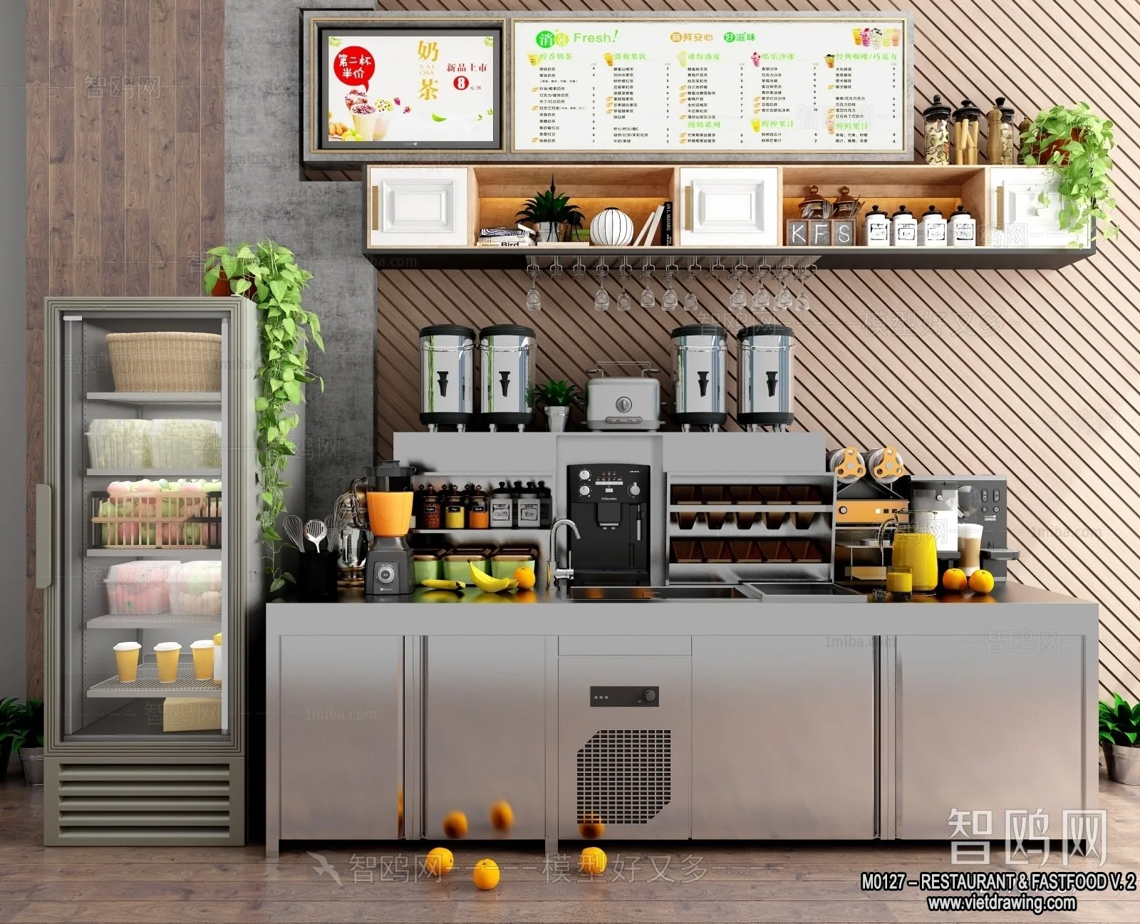 Restaurant – Fastfood – 3D Interior Scenes – 095