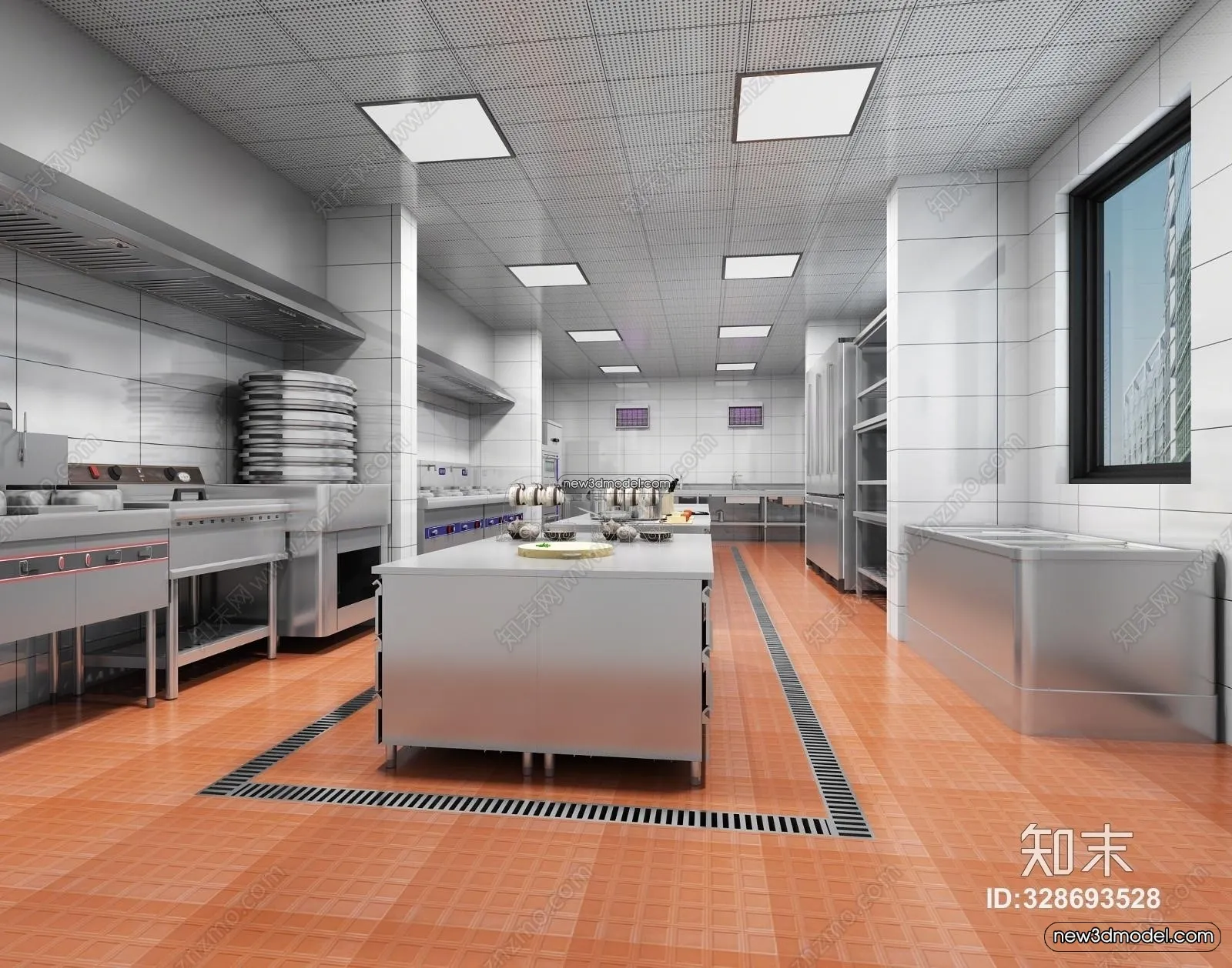 Restaurant Kitchen 3D Models – 3D Scene – 053 – VRAY