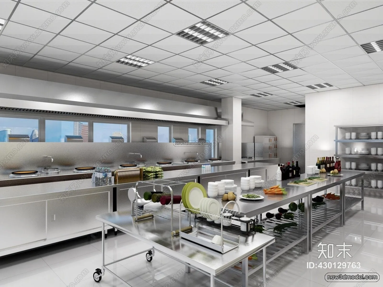 Restaurant Kitchen 3D Models – 3D Scene – 060 – VRAY