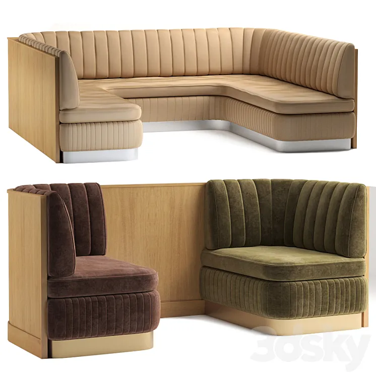 Restaurant sofa 007 3DS Max