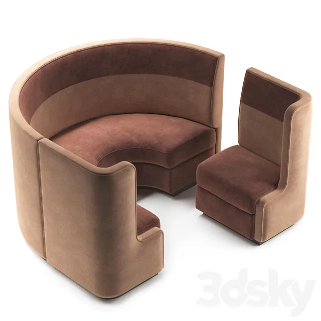 Restaurant sofa 11 3DS Max Model