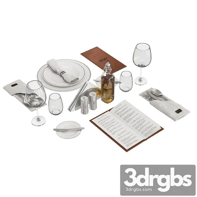 Restaurant table decorative set 3dsmax Download