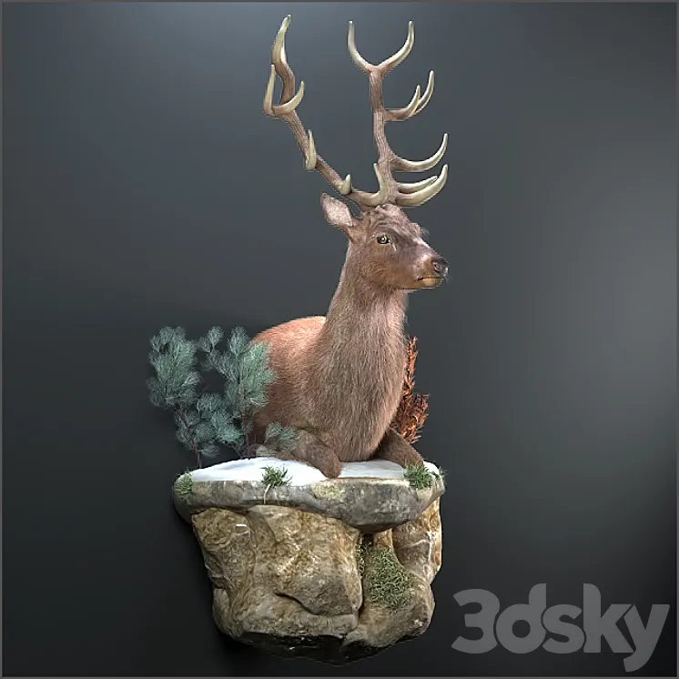 Resting deer. 3DS Max