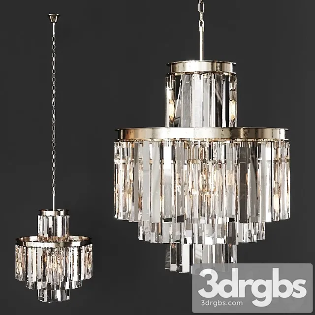 Restoration hardware 1920s odeon clear glass fringe 4-tier chandelier nickel 3dsmax Download
