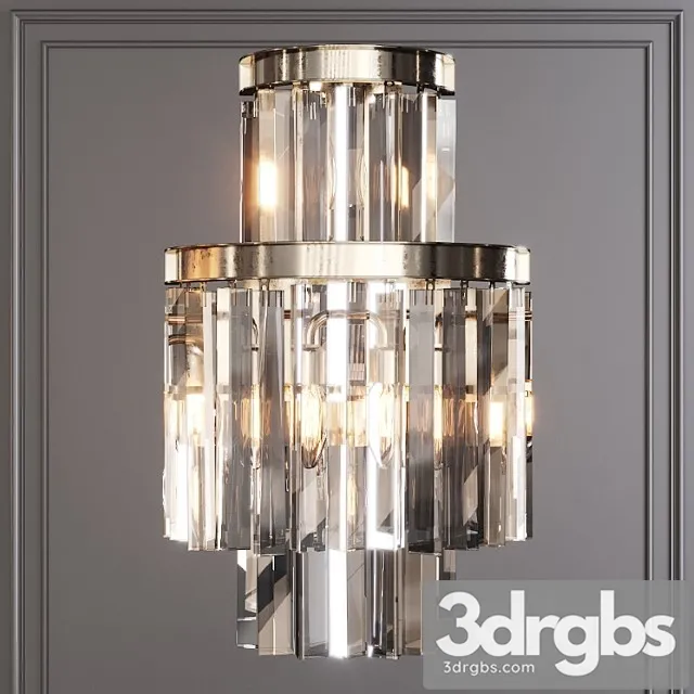 Restoration Hardware 1920s Odeon Clear Glass Fringe Sconce 3 Tier Nickel 3dsmax Download