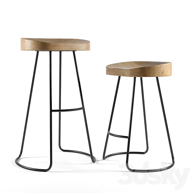 Restoration Hardware 1950s Bar And Counter Stool 3ds Max