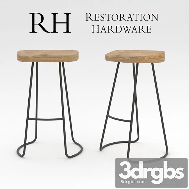 Restoration hardware 1950s tractor seat stool 2 3dsmax Download