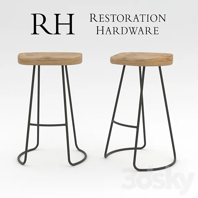 Restoration Hardware 1950S TRACTOR SEAT STOOL 3DS Max Model