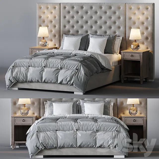 Restoration Hardware _ Edie Tufted Bed Collection 3DSMax File