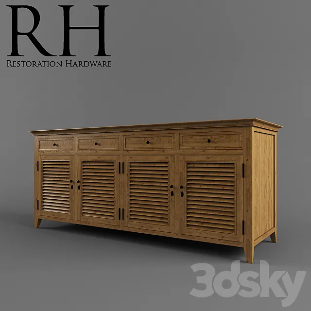 Restoration Hardware _ Shutter Low Cabinet 3DS Max Model