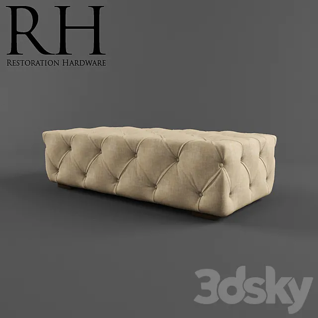 Restoration Hardware _ Soho Ottoman 3DS Max Model