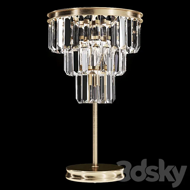 Restoration Hardware ALAINE CRYSTAL CLEAR GLASS TABLE LAMP Brass 3ds Max