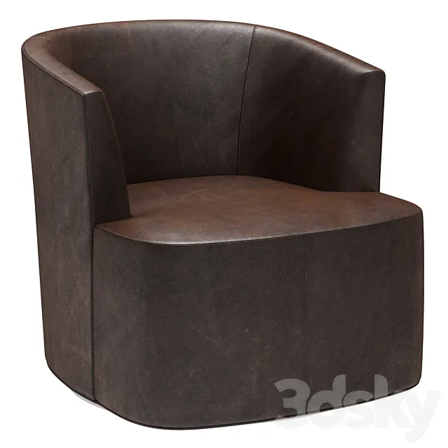 Restoration Hardware Arden Leather Swivel Chair 3DS Max Model