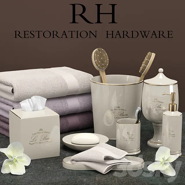 Restoration hardware bathroom accessories 2 3ds Max