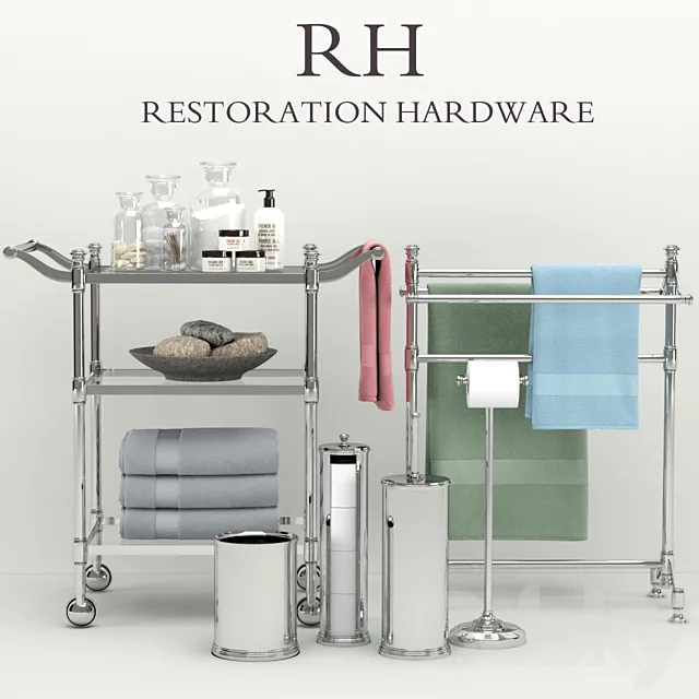 Restoration Hardware bathroom acsessories 4 3DS Max Model