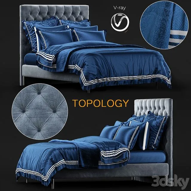 Restoration Hardware Bed Covers and Pillowcases 3dsMax Model