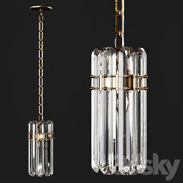 Restoration Hardware BONNINGTON SMALL PENDANT Brass 3ds Max