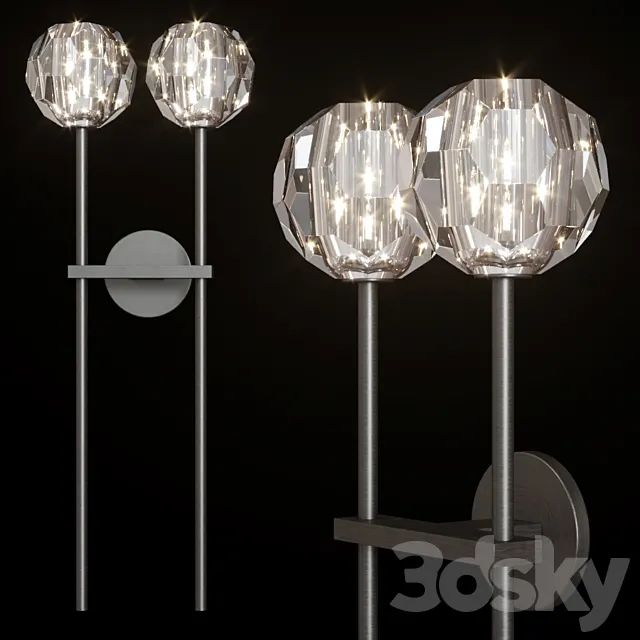 Restoration Hardware BOULE DE CRISTAL GRAND DOUBLE SCONCE Black 3ds Max