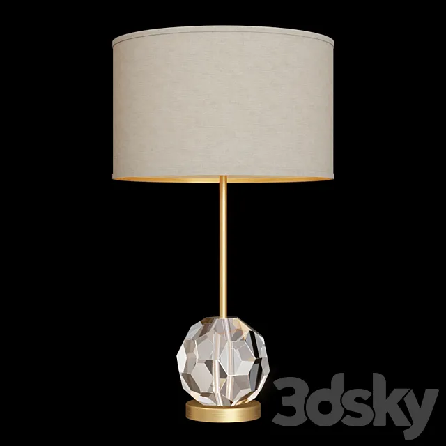 Restoration Hardware BOULE DE CRISTAL TABLE LAMP Brass 3DS Max Model