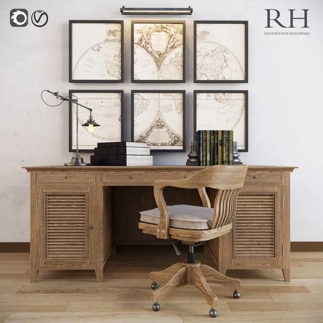 Restoration hardware cabinet decor set_vol2 3dsMax Model