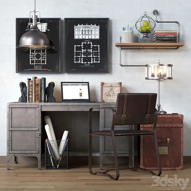 Restoration hardware cabinet decor set_vol6 3dsMax Model