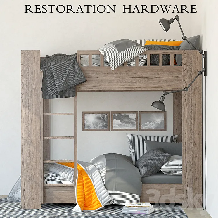Restoration Hardware Callum bunk bed 3DS Max
