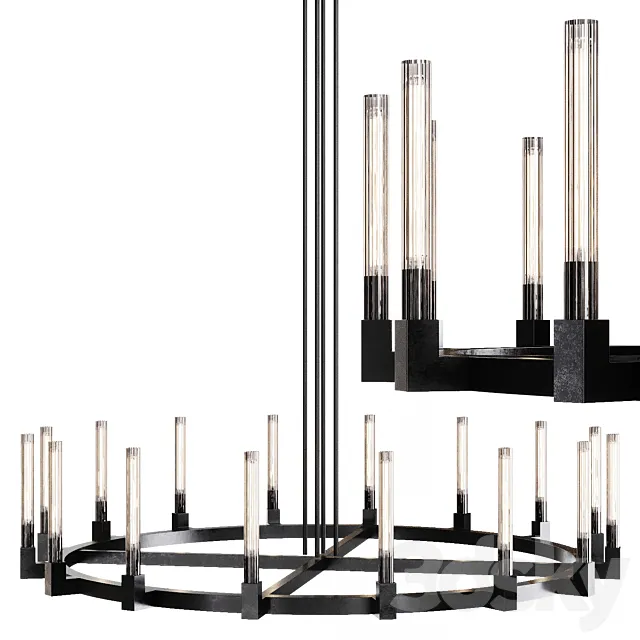 Restoration Hardware CANNELE ROUND CHANDELIER 72 Black 3ds Max