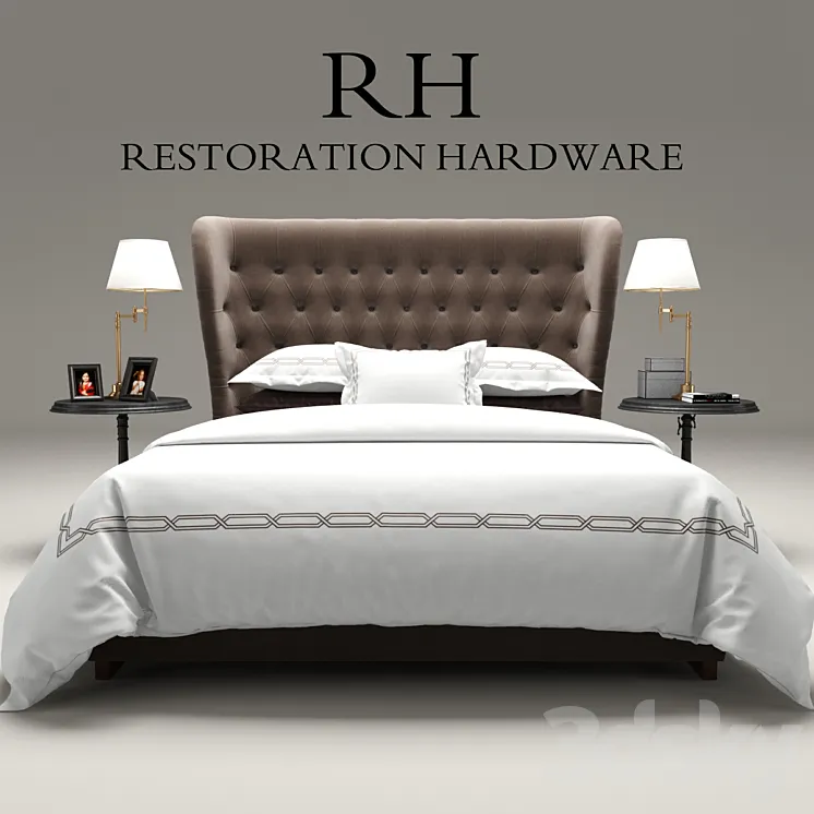 Restoration Hardware Churchill Fabric bed 3DS Max
