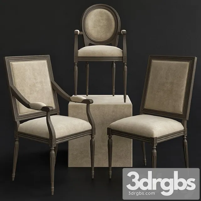 Restoration hardware classic upholstered chairs 2 3dsmax Download