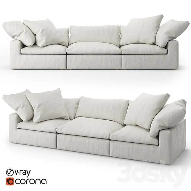 Restoration Hardware Cloud Modular Fabric Sofa 3ds Max