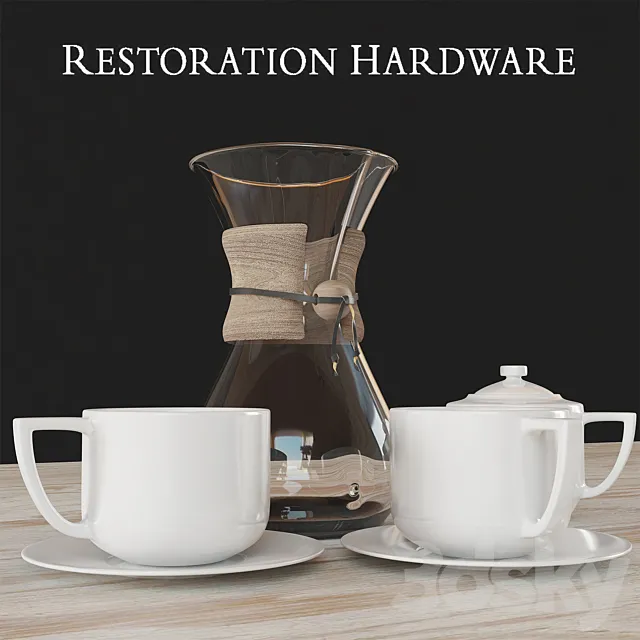 Restoration hardware coffee set 3DS Max Model