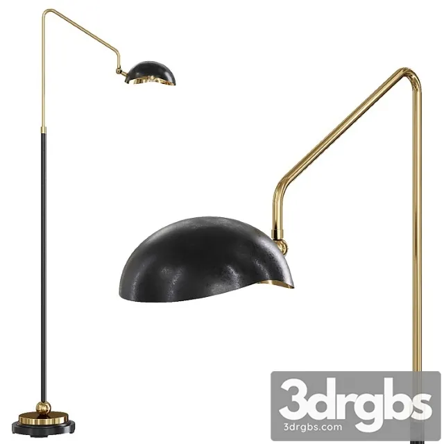 Restoration hardware convessi floor lamp black and brass 3dsmax Download
