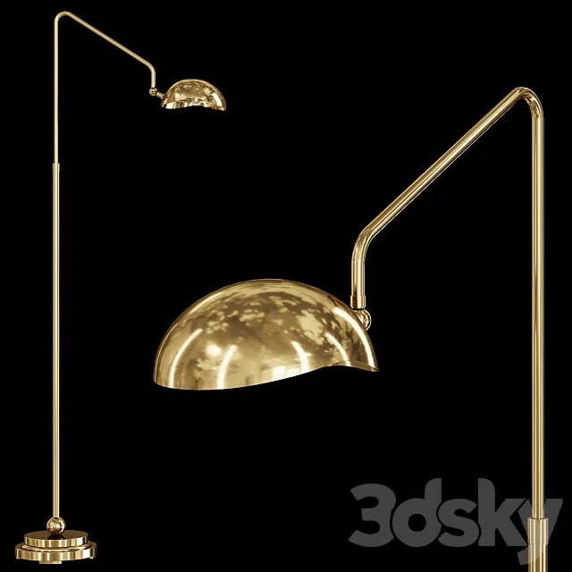 Restoration Hardware CONVESSI FLOOR LAMP Brass 3ds Max