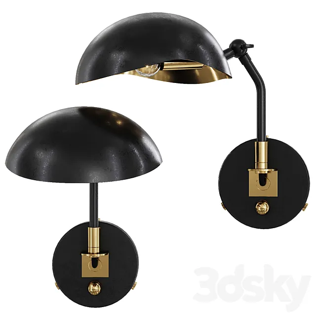 Restoration Hardware CONVESSI SCONCE 10 Black and Brass 3DSMax File