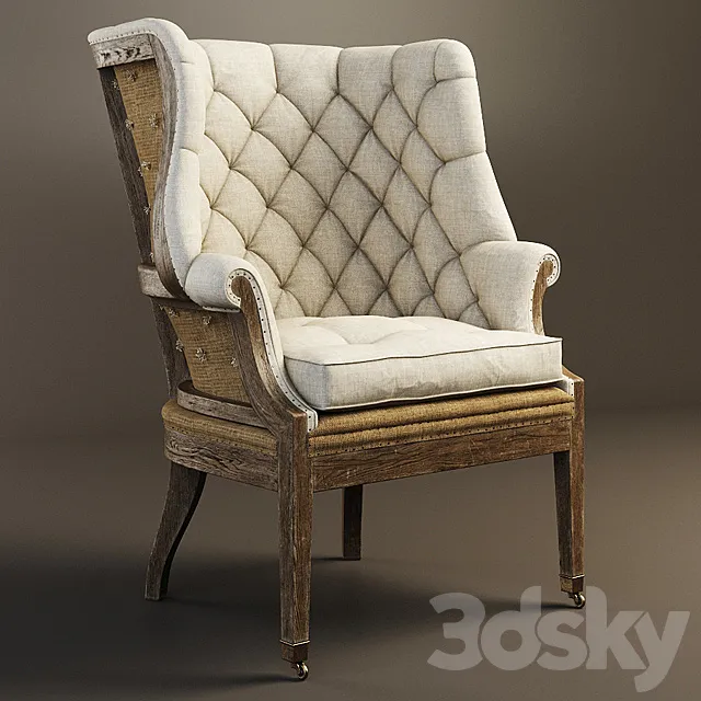 RESTORATION HARDWARE – Deconstructed 19th C. English Wing Chair 3ds Max