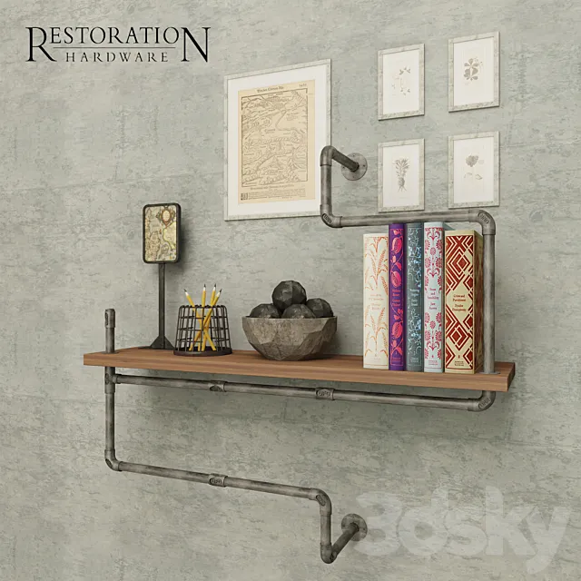 Restoration Hardware. Decorative set # 6 3DSMax File