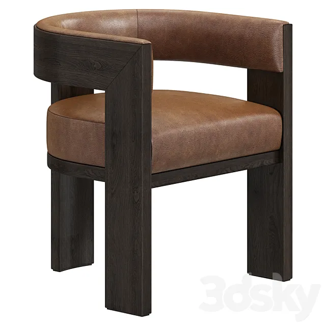 Restoration Hardware Elgin Leather Dining Chair 3ds Max