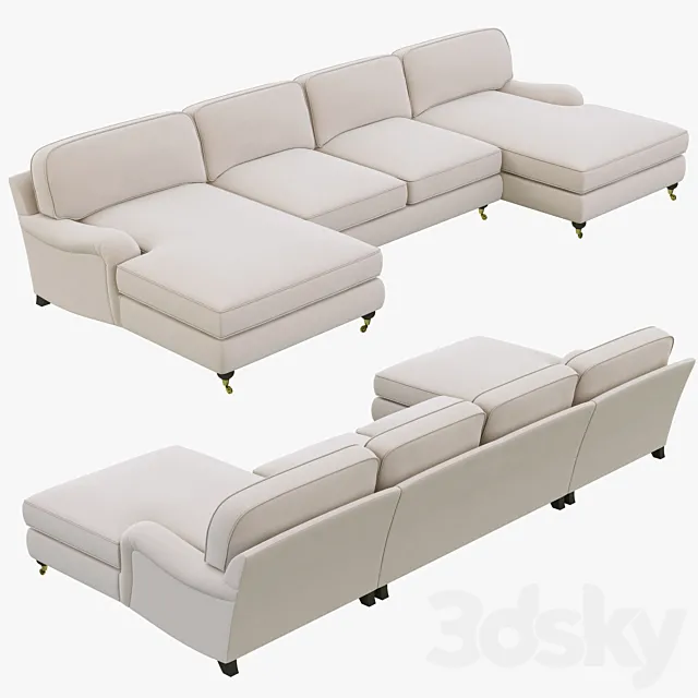 Restoration Hardware English Roll Arm Upholstered U-Chaise Sectional 3ds Max