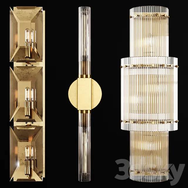 Restoration Hardware Exclusive Wall light set 01 3ds Max