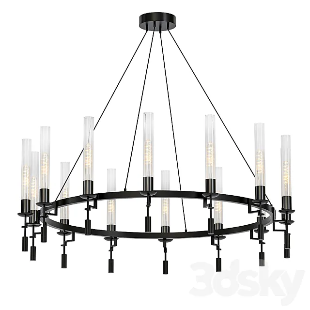 Restoration Hardware Fontanelle Chandelier black 3ds Max