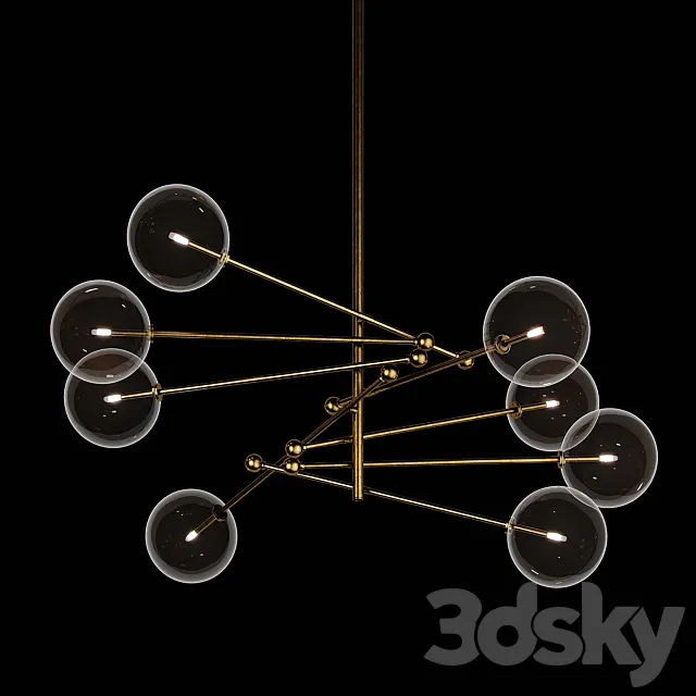 RESTORATION HARDWARE GLASS GLOBE MOBILE 8-ARM CHANDELIER 79 3ds Max