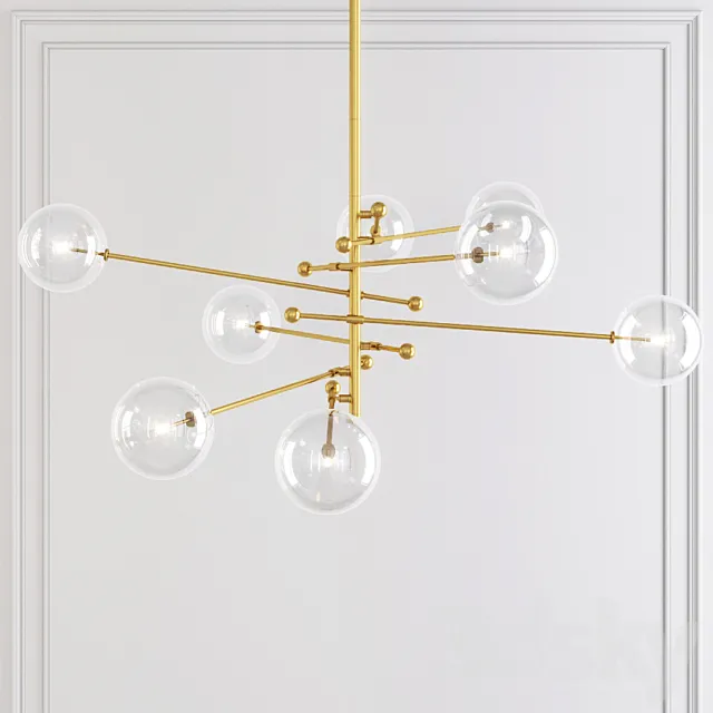 Restoration Hardware Glass Globe Mobile 8-ARM CHANDELIER 79 3ds Max
