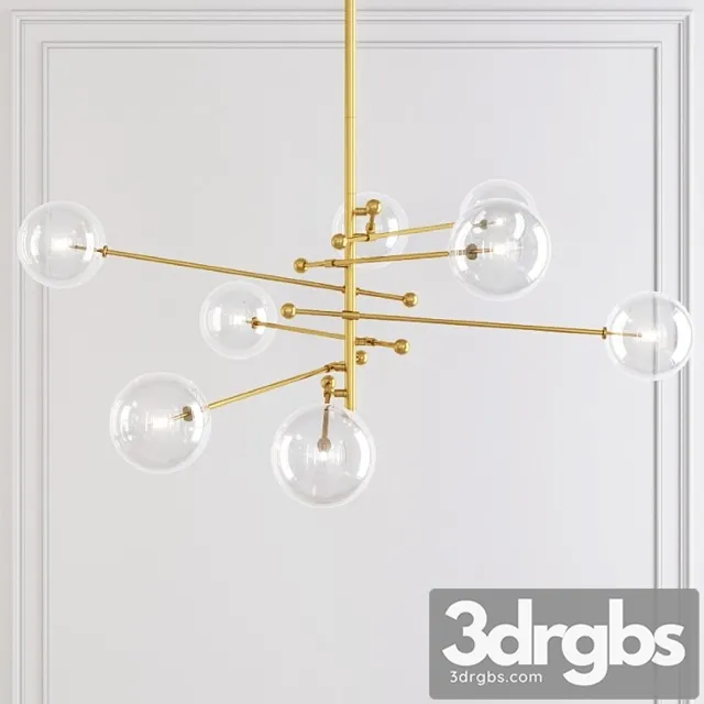 Restoration hardware glass globe mobile 8-arm chandelier 79_3 3dsmax Download
