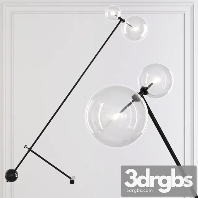 Restoration hardware glass globe mobile boom floor lamp black 3dsmax Download